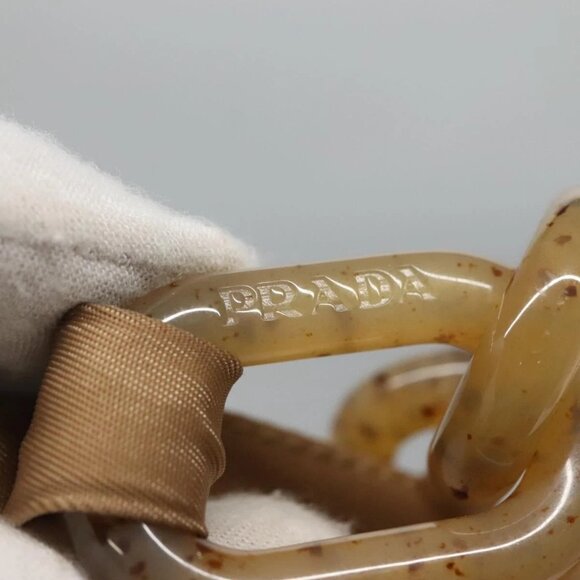 PRADA Chain Shoulder Bag Nylon Beige Auth th6074 - Picture 14 of 16